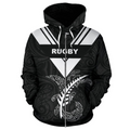 Rugby Fern Hoodie Patterns Maori Zip-Up TH5-Apparel-Khanh Arts-Zipped Hoodie-S-Vibe Cosy™