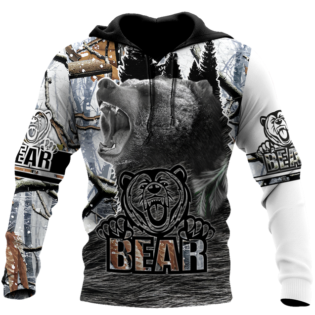 All Over Printed Bear Hoodie MEI09292003-MEI