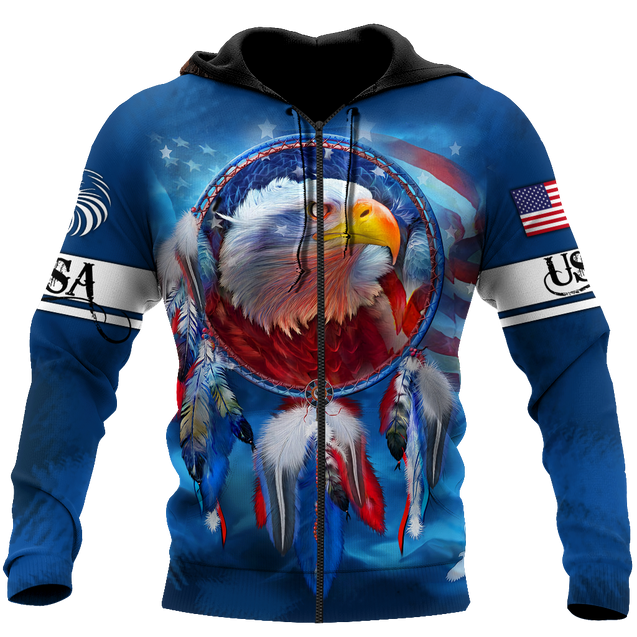 Eagle American Flag 3D All Over Printed Shirts For Men & Women-Apparel-TA-Zipped Hoodie-S-Vibe Cosy™