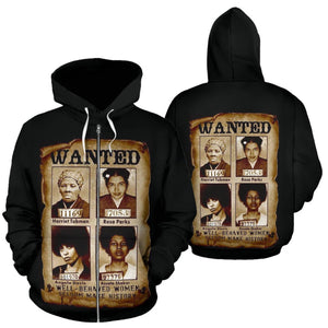 African Zip-Up Hoodie - Civil Women Rights Leaders-ALL OVER PRINT ZIP HOODIES-HPArt-Men-S-Black-Vibe Cosy™