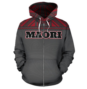 Maori All Over Zip-Up Hoodie - BN04-Apparel-Khanh Arts-Hoodie-S-Vibe Cosy™