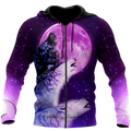 All Over Printed Purple Wolves Hoodie DA300920201-MEI