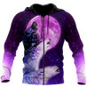 All Over Printed Purple Wolves Hoodie DA300920201-MEI