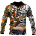 Hunting Bucks and Driving Trucks 3D All Over Print Hoodie DQB09242001