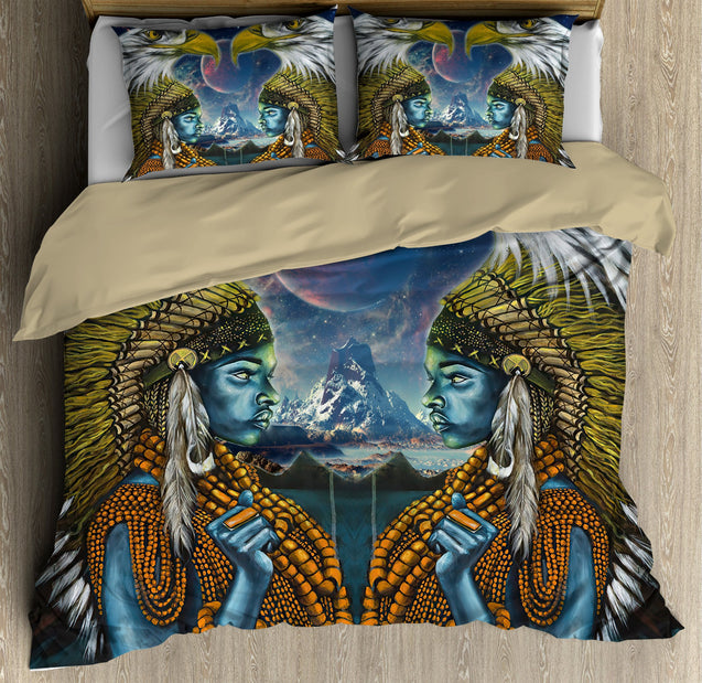 Native American Girl And Feather Bedding Set HHT14082001-MEI