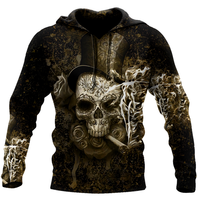 Smoking Skull By ML-Apparel-ML-Hoodie-S-Vibe Cosy™