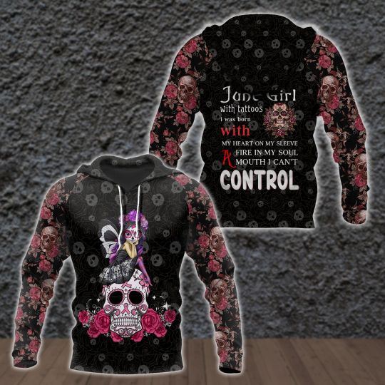 June Skull Girl all over print shirts for man and women PL16032002-Apparel-PL8386-Hoodie-S-Vibe Cosy™