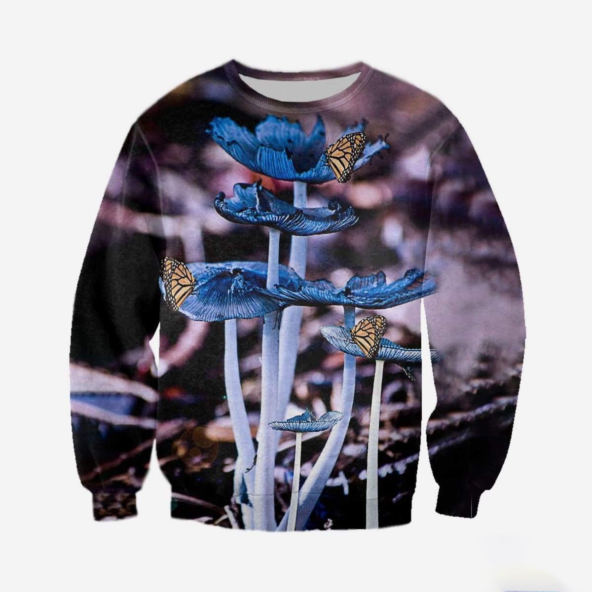 3D ALL OVER PRINTED MUSHROOM BUTTERFLY SHIRTS-Apparel-NTH-Sweat Shirt-S-Vibe Cosy™