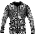 Viking Warriors tattoos 3D all over printed for man and women-Apparel-PL8386-Zipped Hoodie-S-Vibe Cosy™