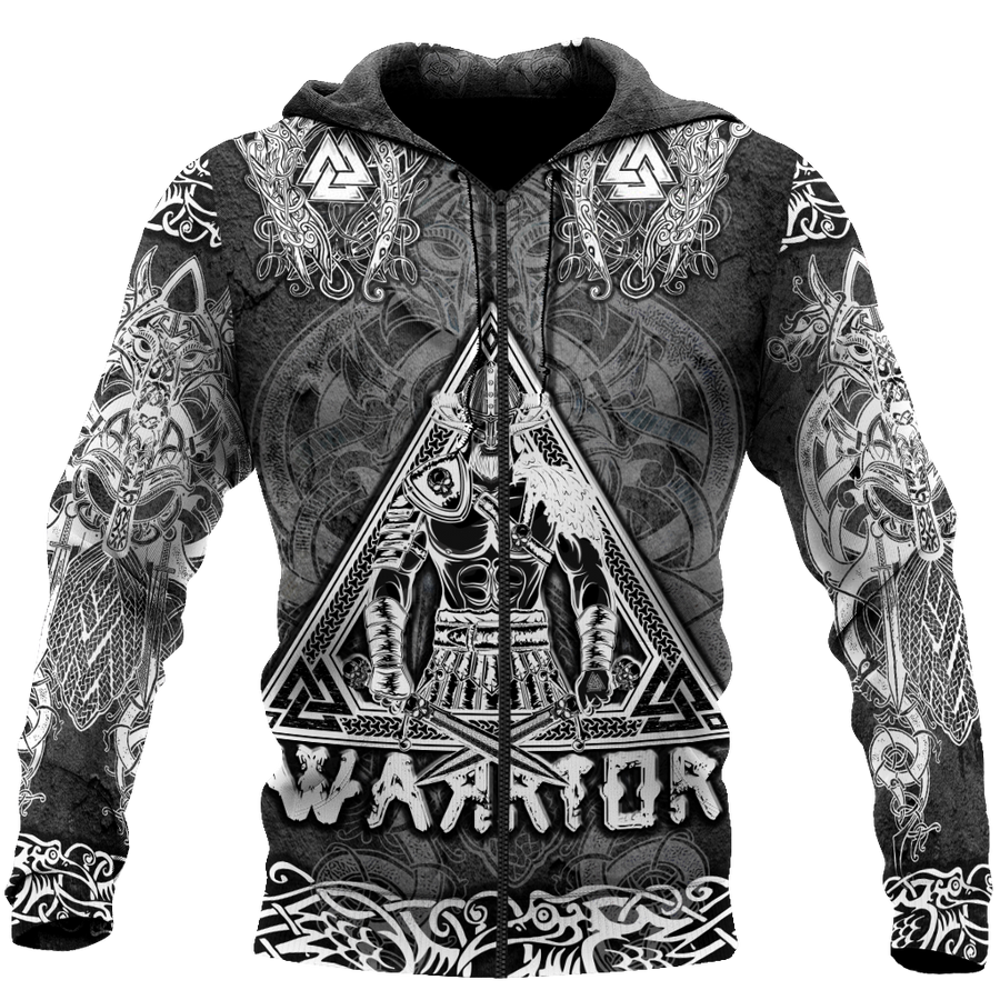 Viking Warriors tattoos 3D all over printed for man and women-Apparel-PL8386-Hoodie-S-Vibe Cosy™