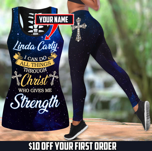 Customize - I Can Do All Things Through Christ Who Gives Me Strength Combo Legging+Tank Top DQB08242004