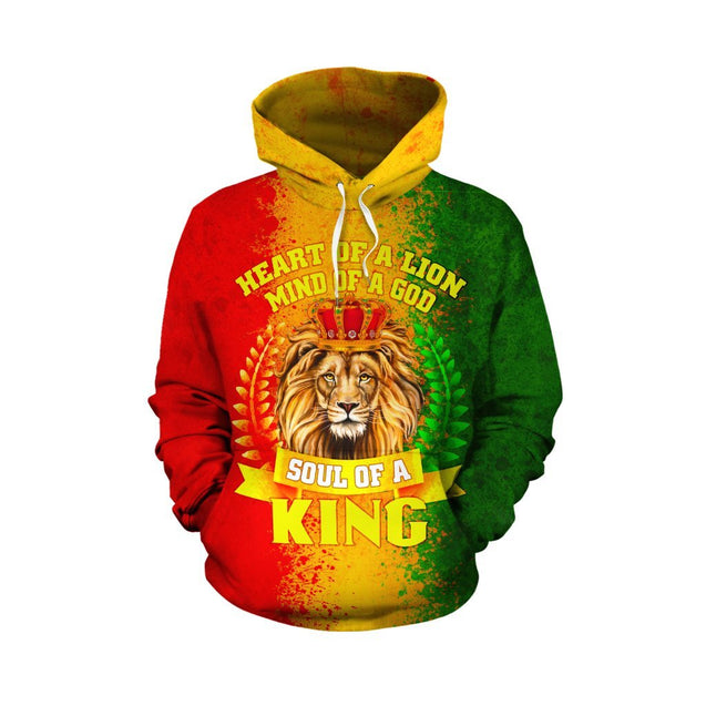 African Hoodie - Africa Soul Of A King-ALL OVER PRINT HOODIES-HPArt-Men-S-Red-Vibe Cosy™