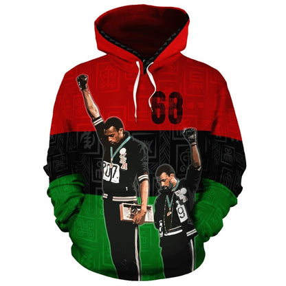 African Hoodie - African 68 Olympics Hoodie-ALL OVER PRINT HOODIES-HPArt-Men-S-Black-Vibe Cosy™
