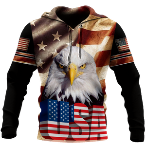 Eagle USA Flag 3D All Over Printed Shirts For Men & Women-Apparel-TA-Hoodie-S-Vibe Cosy™