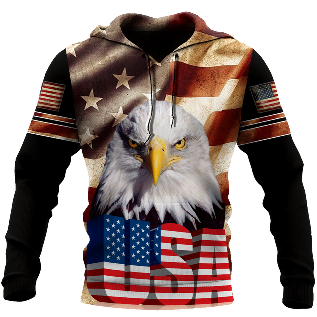 Eagle USA Flag 3D All Over Printed Shirts For Men & Women-Apparel-TA-Hoodie-S-Vibe Cosy™