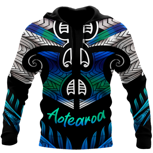 Aoteatoa New Zealand Maori 3d all over printed shirt and short for man and women-Apparel-PL8386-Hoodie-S-Vibe Cosy™