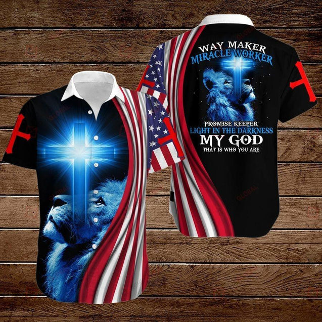 Way Maker Miracle Worker American Flag 3D All Over Printed Shirts For Men and Women TA0729209-Apparel-TA-Hawaii Shirt-S-Vibe Cosy™