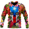 Puerto Rico Floral Skulls Shirt TH20061605S-Apparel-TQH-Hoodie-S-Vibe Cosy™