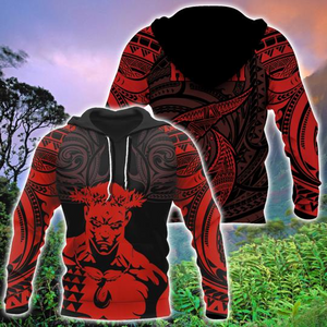 HAWAII HOOK POLYNESIAN RED ALL OVER PRINT HOODIES PL14032006-ALL OVER PRINT HOODIES (P)-Phaethon-Hoodie-S-Vibe Cosy™