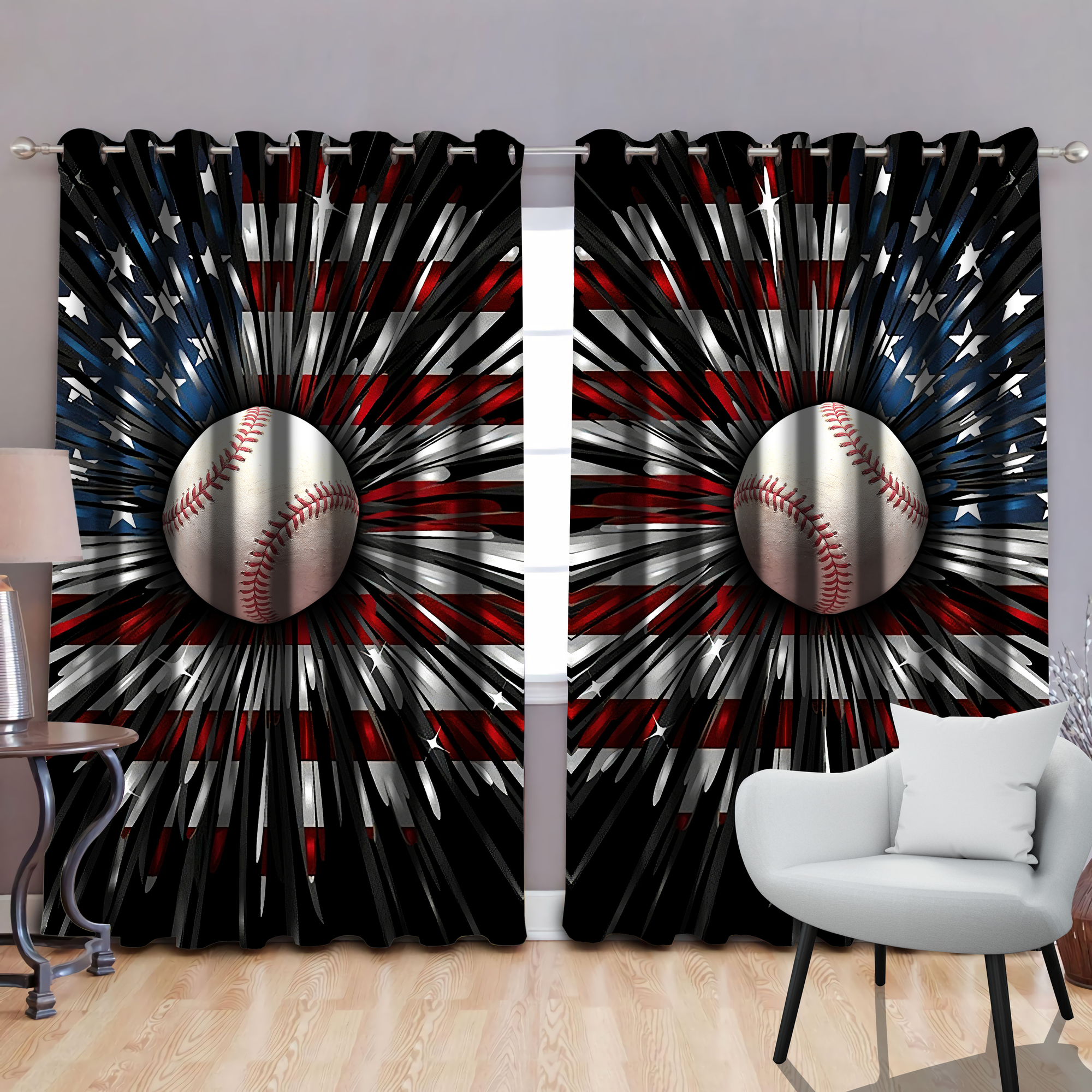 Loving Baseball Curtains TQH200918S