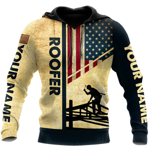 Personalized American Roofer All Over Printed Hoodie For Men MEI