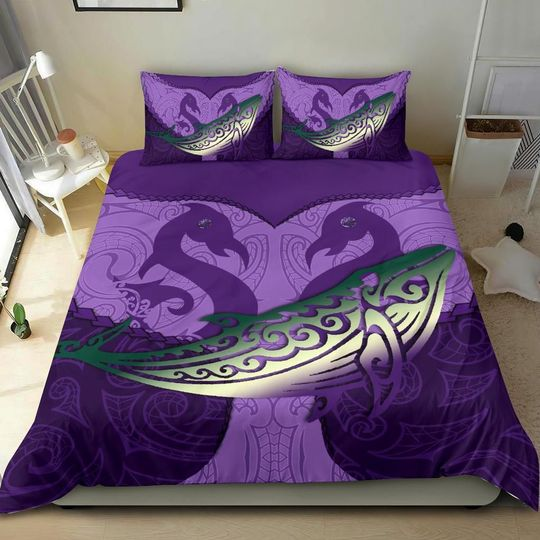 Maori manaia whales gods of the sea bedding set-Bedding-PL8386-Twin-Vibe Cosy™