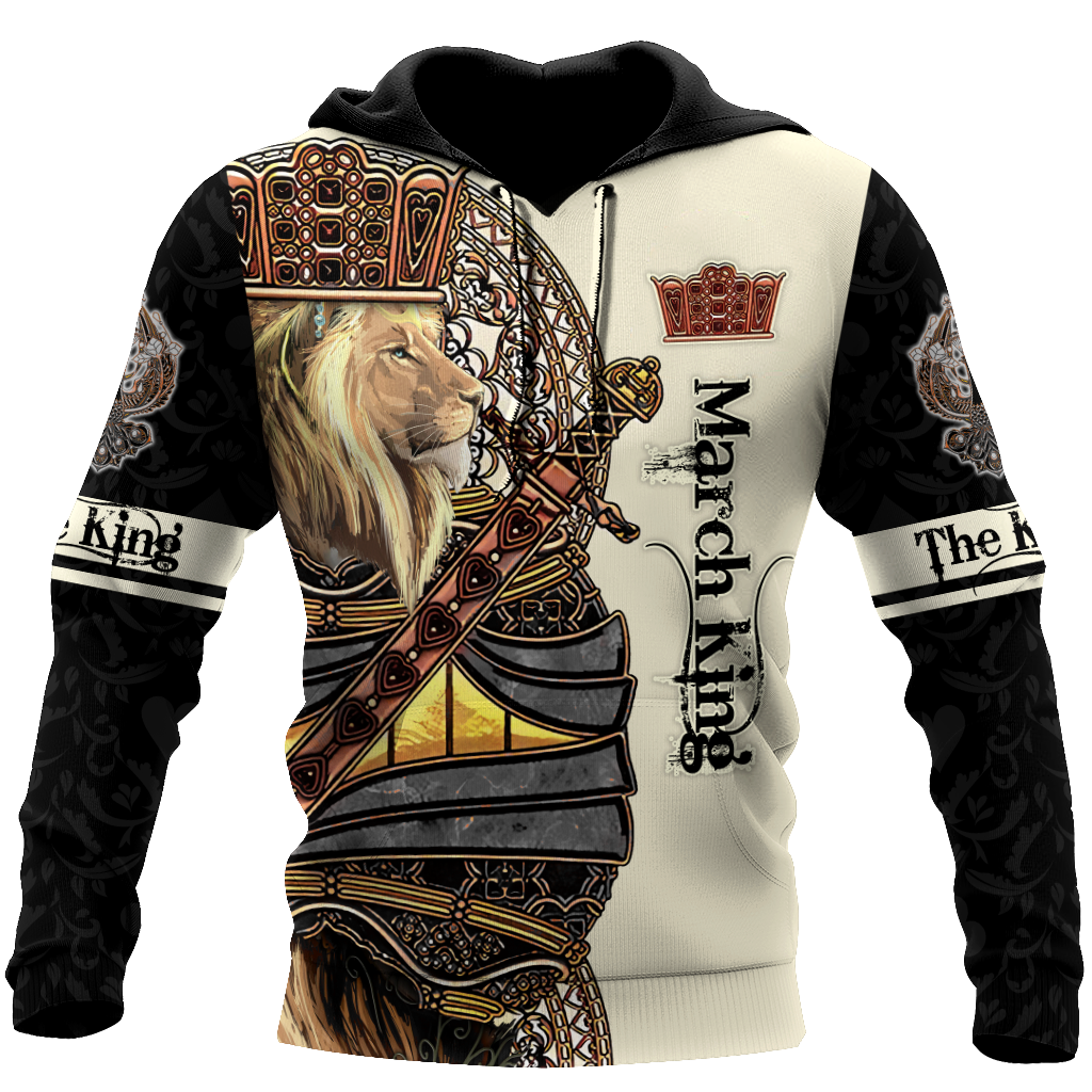March Black King Lion  3D All Over Printed  Unisex Shirts