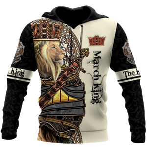 March Black King Lion  3D All Over Printed  Unisex Shirts