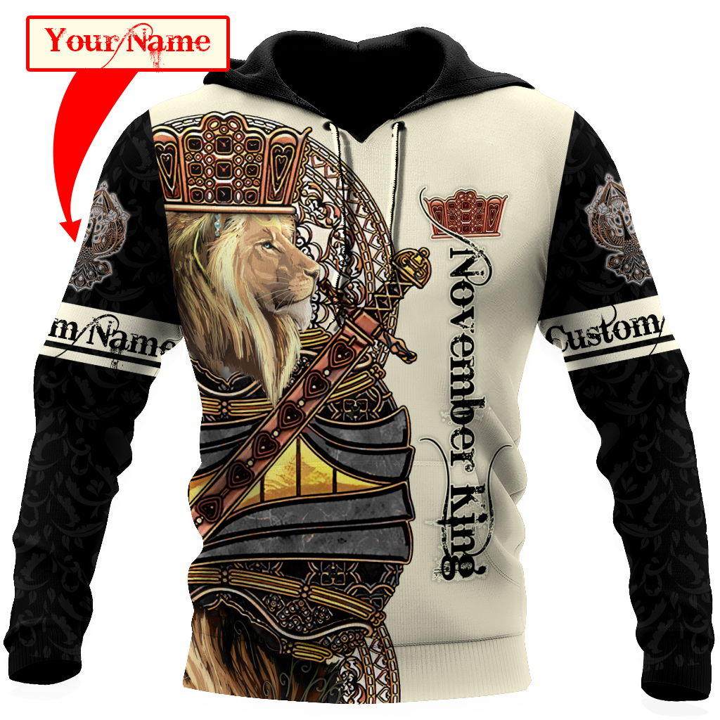 Custom Name November King 3D All Over Printed Unisex Shirts