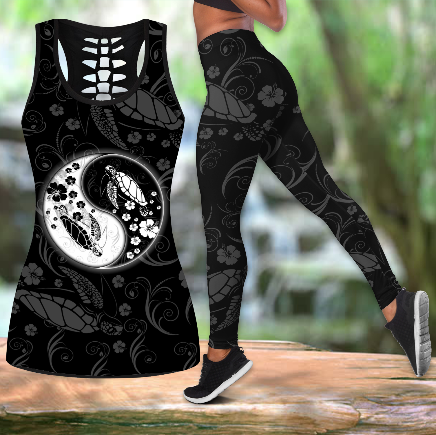 Black and White Turtle Combo Tank + Legging DA30092020