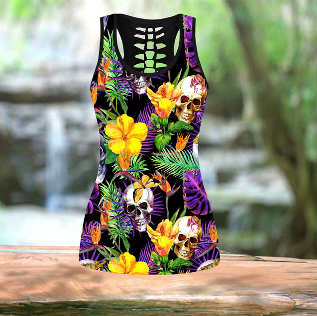 Tropical Skull  tanktop & legging outfit for women PL05082003