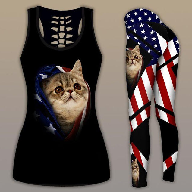 Exotic cat combo tank + legging HG3201-Apparel-HG-S-S-Vibe Cosy™