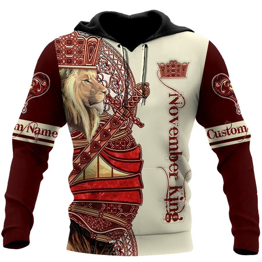 Custom Name November King Lion 3D  All Over Printed Unisex Shirts