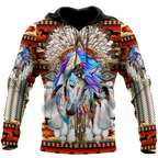 Horse Dreamcatcher Native American Blue Hoodie 3D All Over Printed Shirts DA140920203-LAM