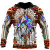Horse Dreamcatcher Native American Blue Hoodie 3D All Over Printed Shirts DA140920203-LAM