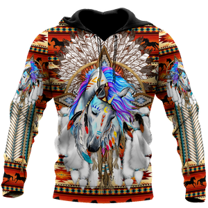 Horse Dreamcatcher Native American Blue Hoodie 3D All Over Printed Shirts DA140920203-LAM