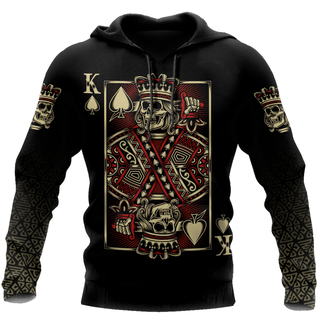 Beautiful Poker Skull Hoodie For Men And Women MEI