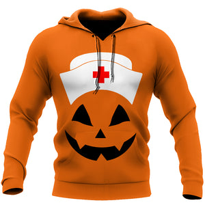 Nurse's Great Halloween Over Printed Hoodie