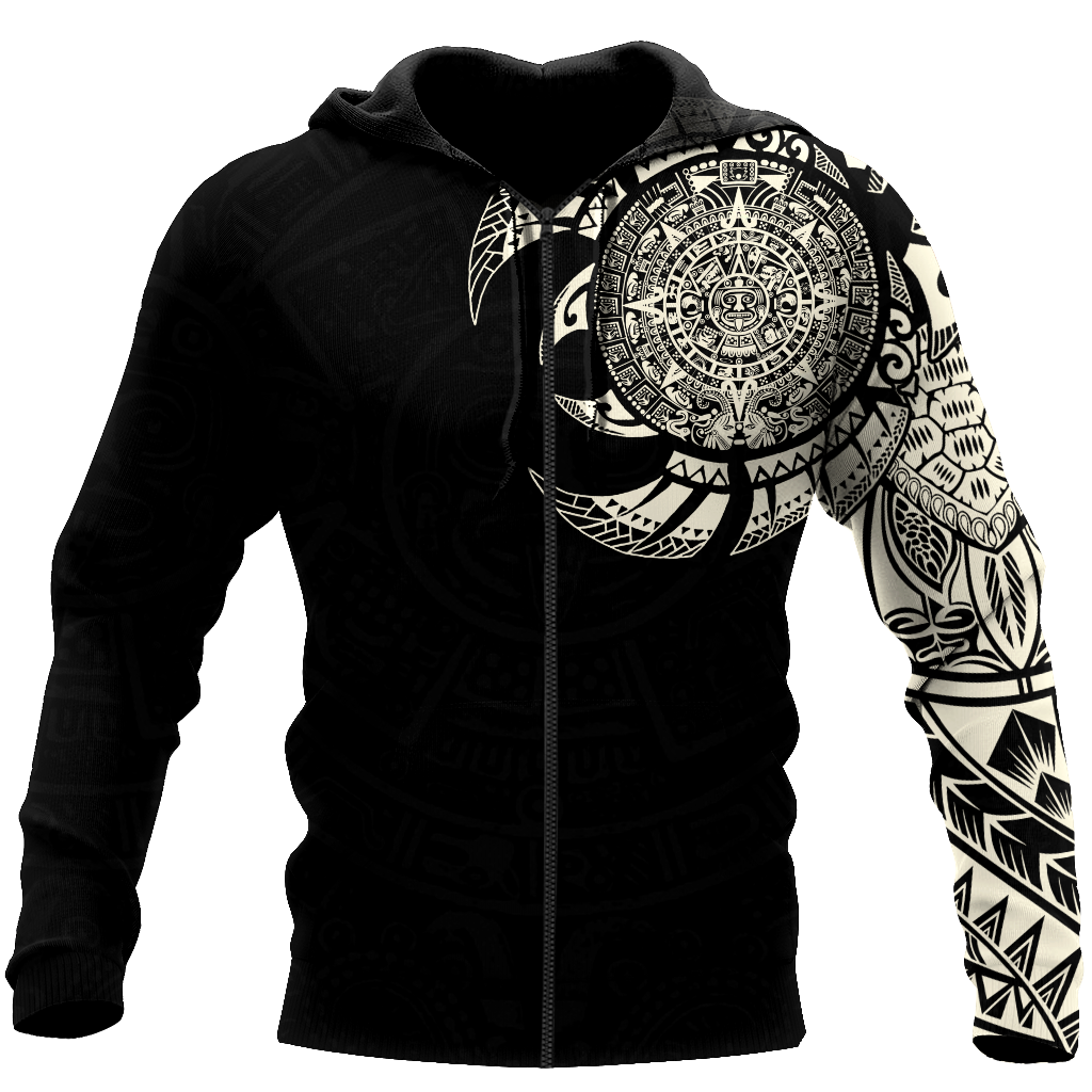 Aztec Mayan Tatoo 3D All Over Printed Shirts For Men and Women DQB07092001-Apparel-TA-Zipped Hoodie-S-Vibe Cosy™
