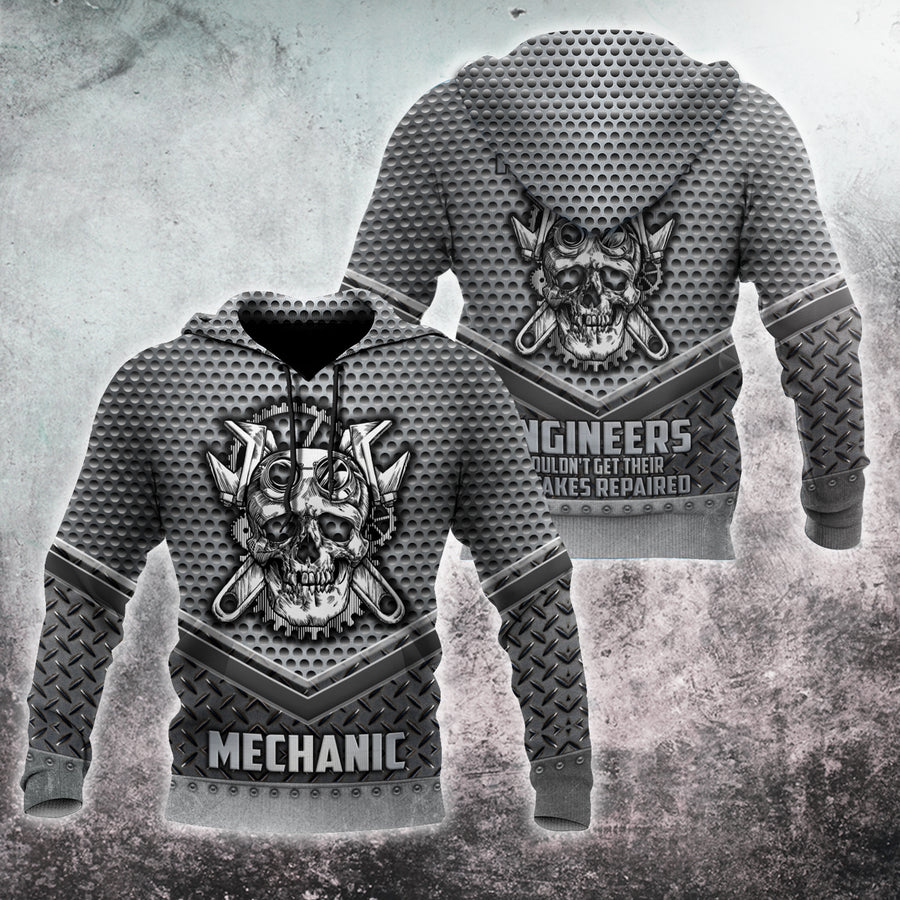 Mechanic Skull 3D All Over Printed Hoodie For Men and Women HHT11092030