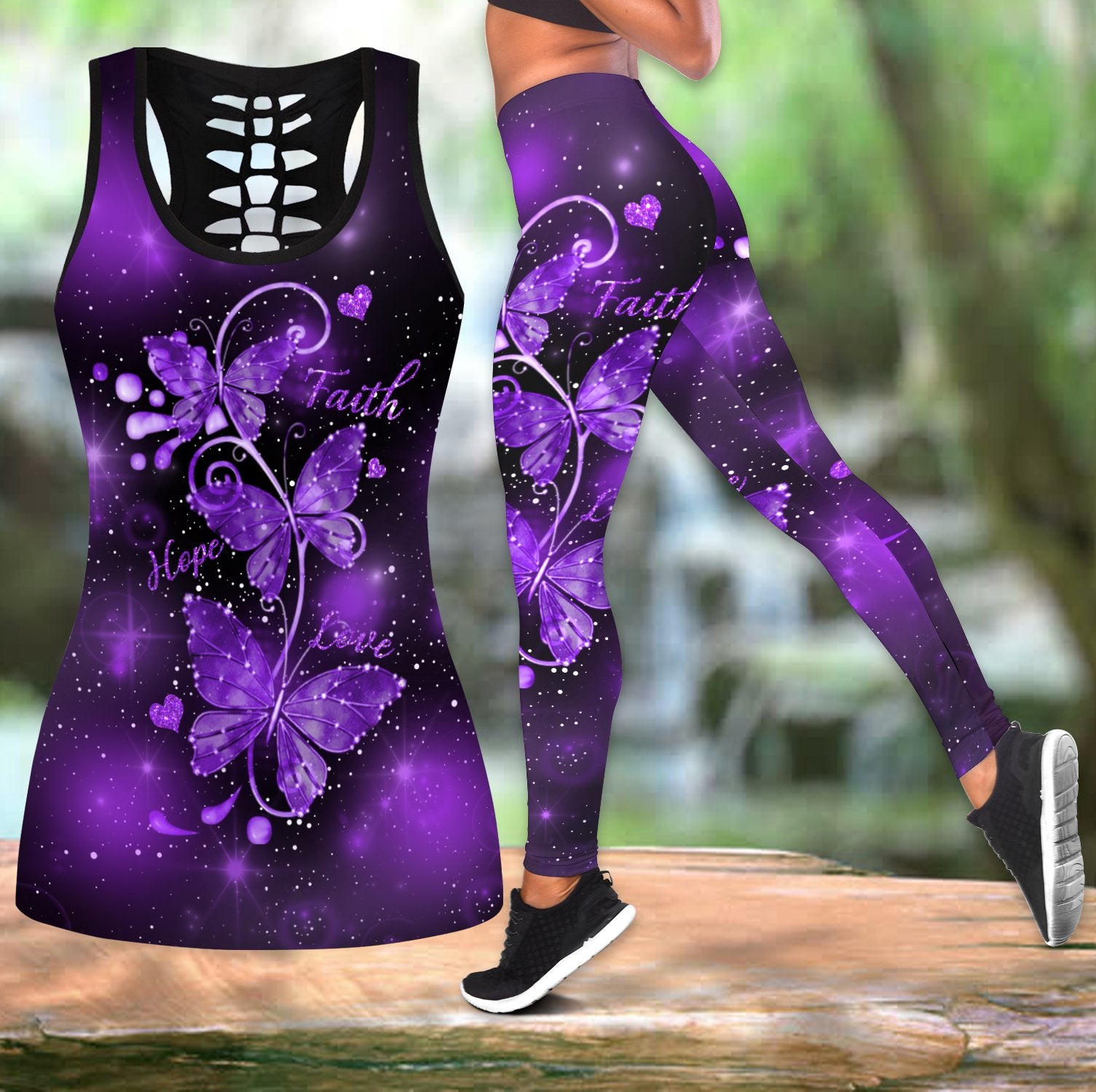 Beautiful Butterfly Combo Tank + Legging TR090402B - Amaze Style™-Apparel