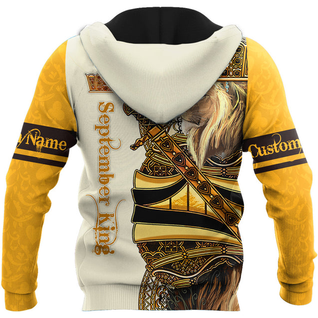 Custom Name September King Lion 3D All Over Printed Unisex Shirts