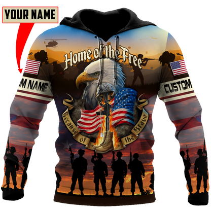 US Veteran Home Of The Free 3D All Over Printed Shirts DQB10132004