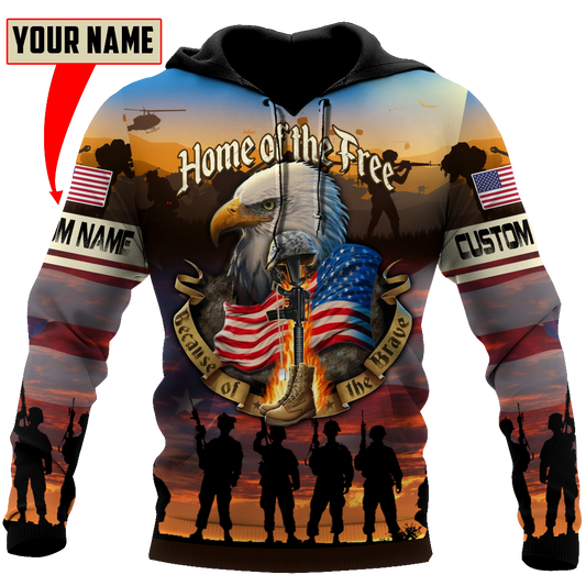 US Veteran Home Of The Free 3D All Over Printed Shirts DQB10132004