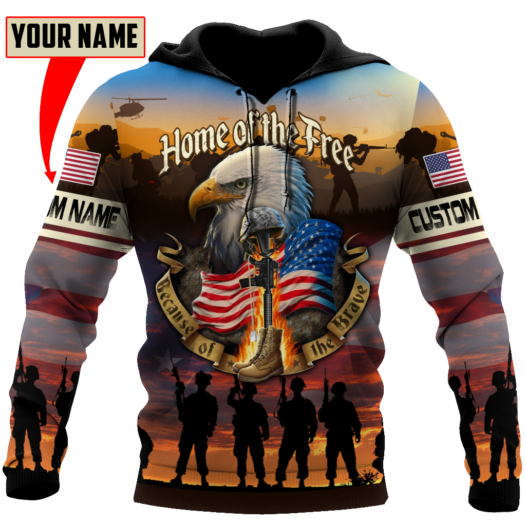 US Veteran Home Of The Free 3D All Over Printed Shirts DQB10132004