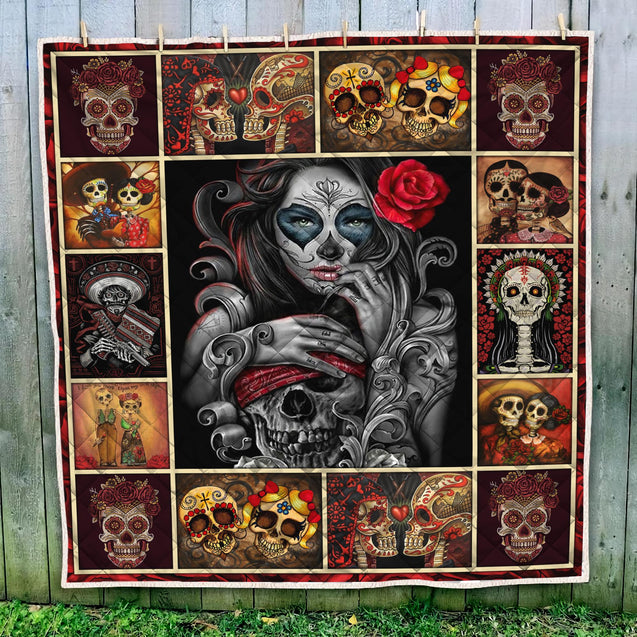 Beautiful Skull Girl Quilt Blanket DQB08072001-TQH