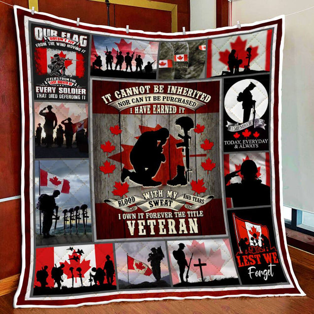 Canadian Veteran - Remembrance Day Soft and Warm Blanket XT 15032103.CXT