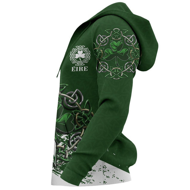 Celtic Shamrock & Sword Pullover Hoodie A7-Apparel-HD09-Zip-S-Vibe Cosy™