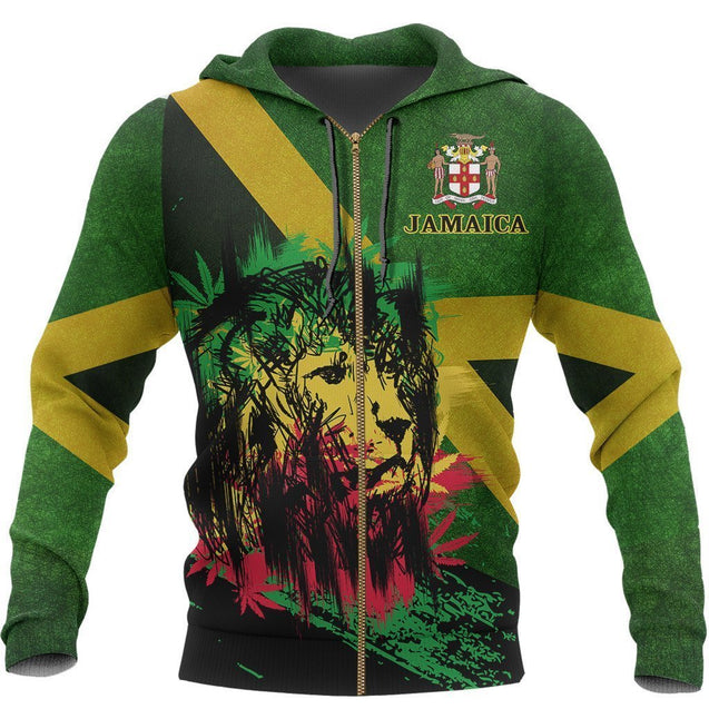 Jamaica - Jamaican Lion Special Hoodie A7-Apparel-Phaethon-Zip-Hoodie-S-Vibe Cosy™