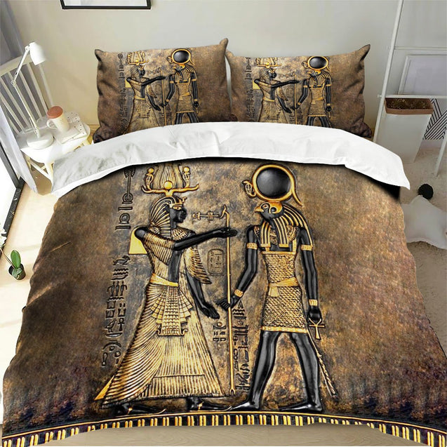 Ancient Egypt Pharaoh and Horus Bedding Set-Quilt-HP Arts-Twin-Vibe Cosy™